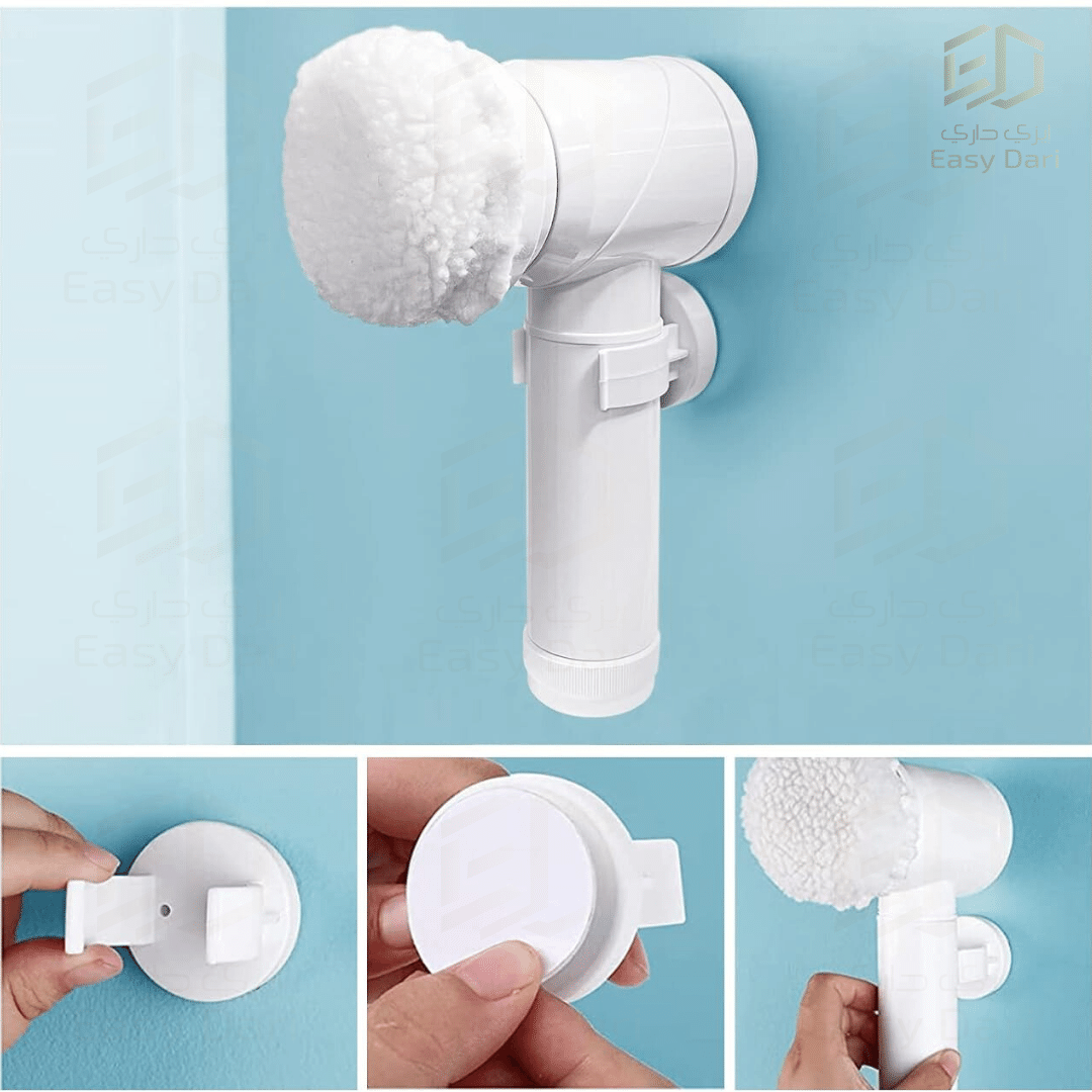 فرشاة التنظيف المحمولة 5 في 1 مع 3 رؤوس قابلة لتغيير